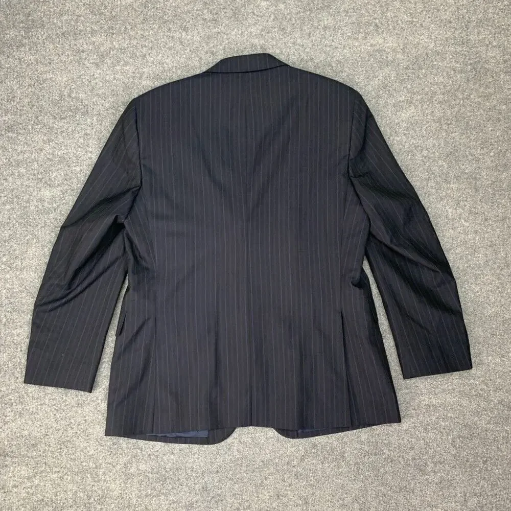 Ermenegildo Zegna Blazer Mens 42 Indigo Pinstripe 5362 Classic Saks Fifth Avenue